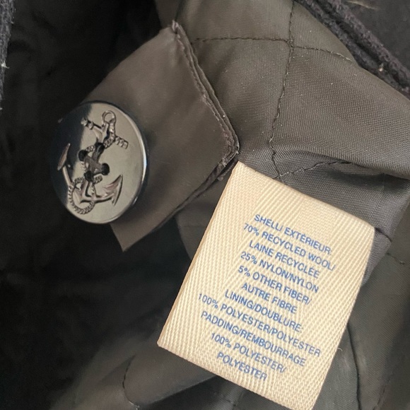 Vintage Old Navy Black Wool Trench Coat size M - Picture 6 of 6